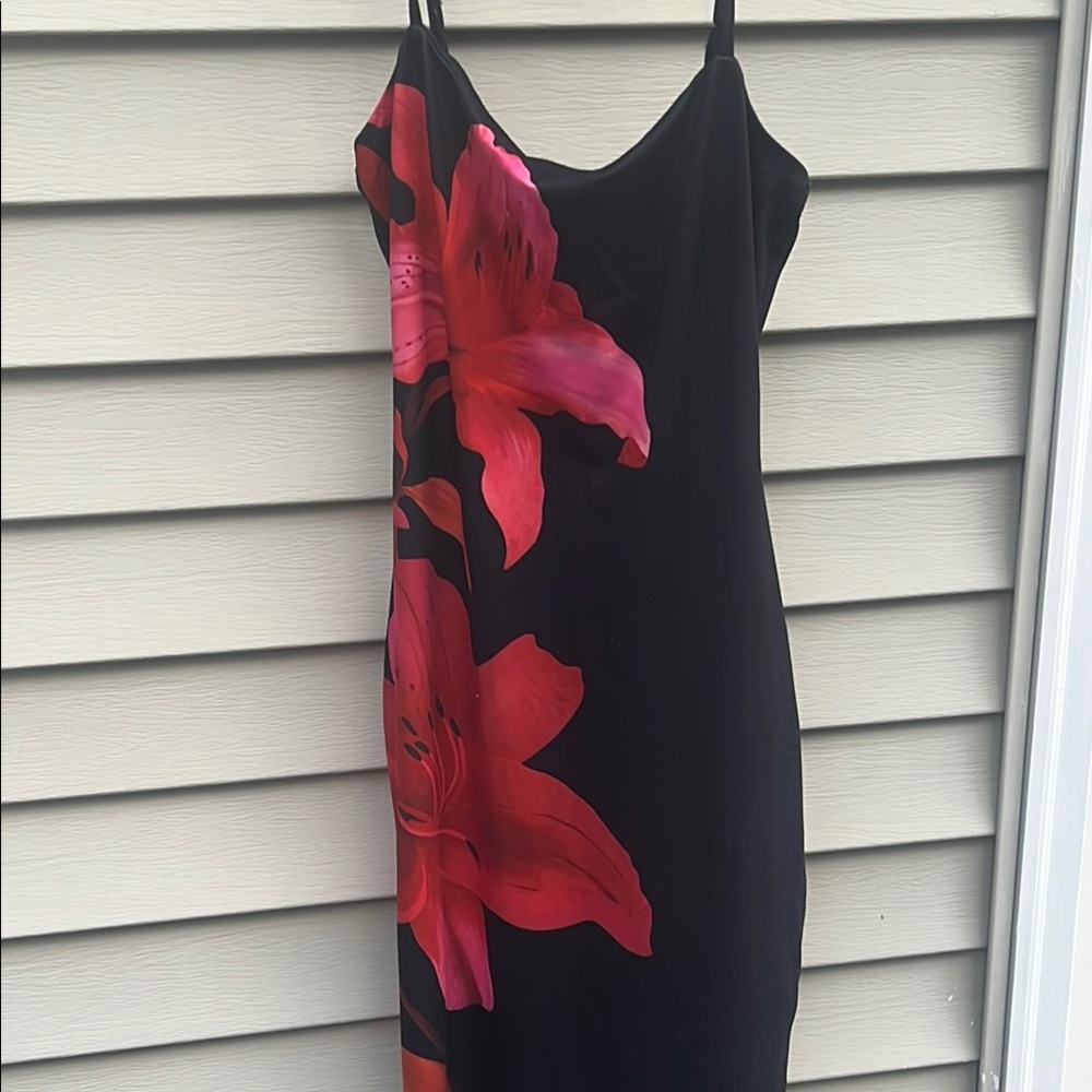 Cupshe Black and Red Sheath Midi Dress for Cocktail